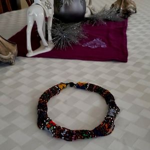 Hand beaded Native American necklace.
